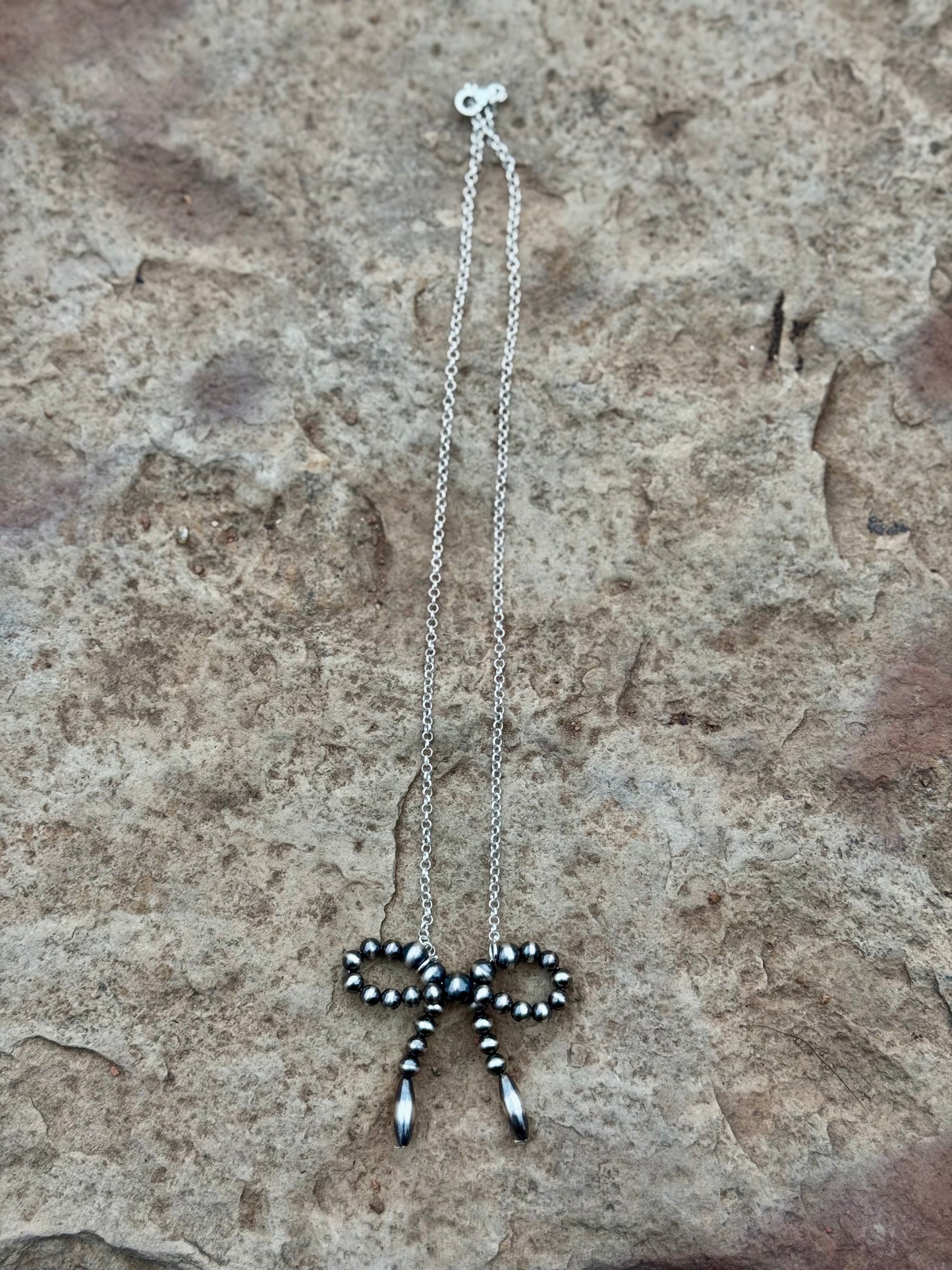 Sterling Silver Bow Necklace