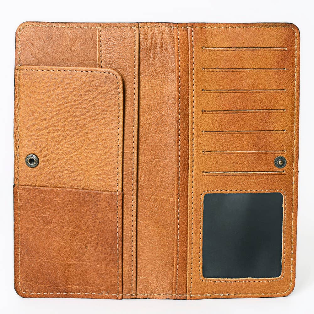 G201 WALLET Hand Tooled Leather women bag purse