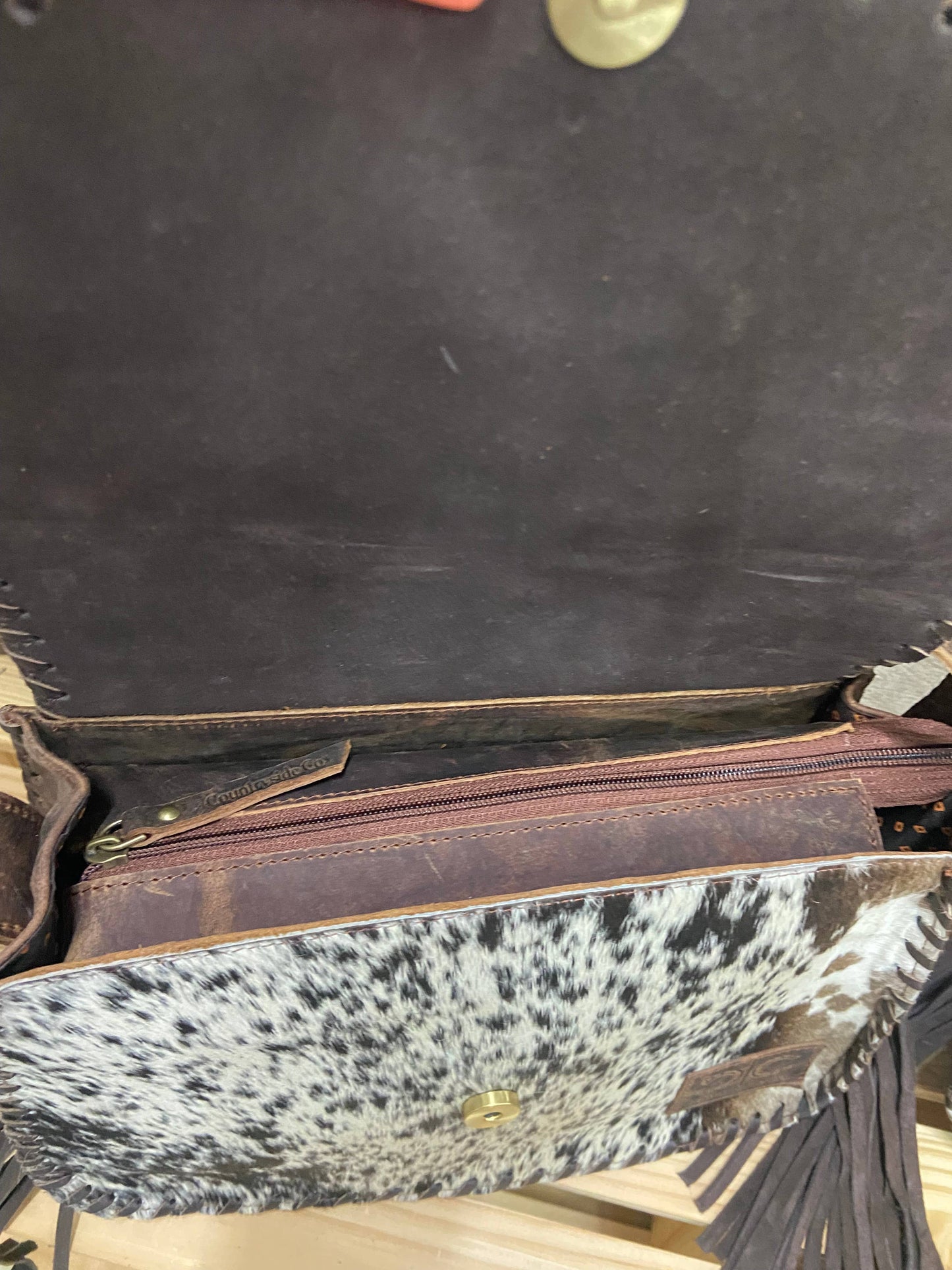 Cowhide and Leather Western Boho Purse