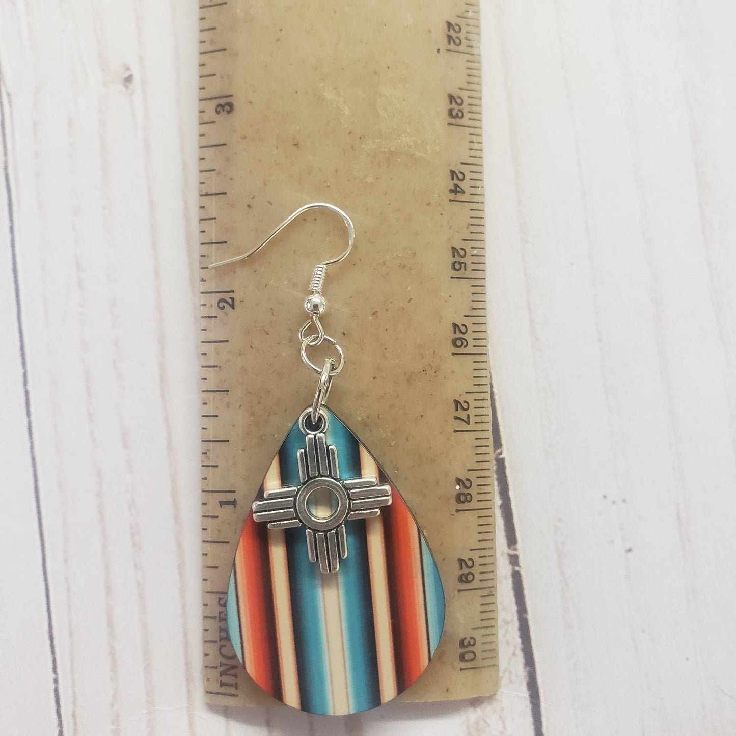 Zia Earrings, Natural Serape Print Earring, Southwestern Ea