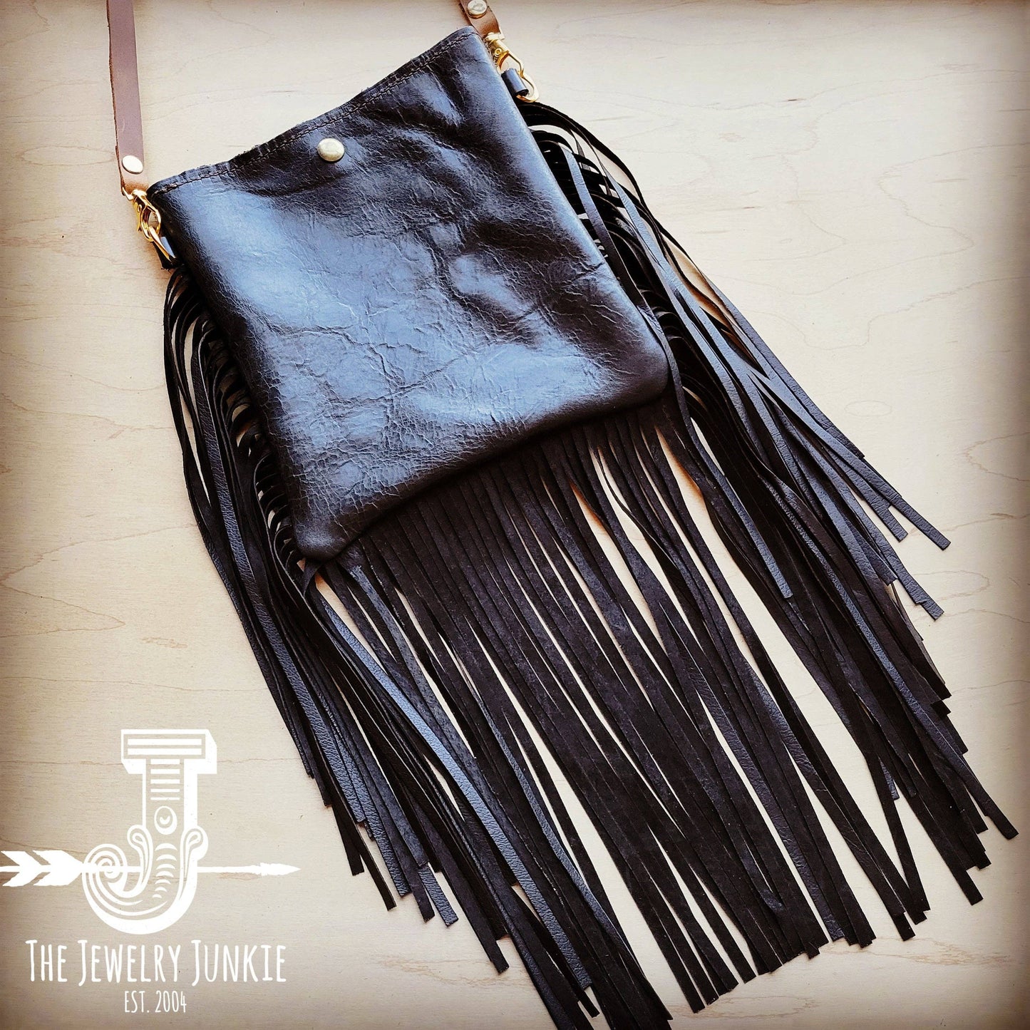 MEDIUM Crossbody Handbag Brown Metallic Leather Fringe 511n