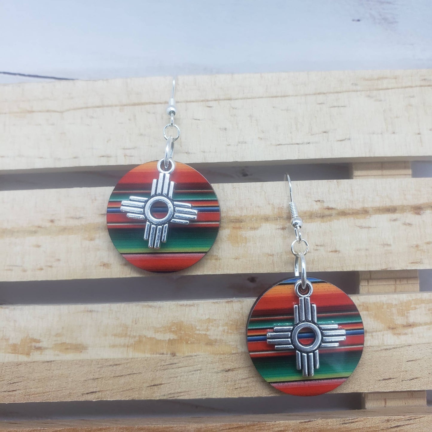 Zia Round Serape Earring