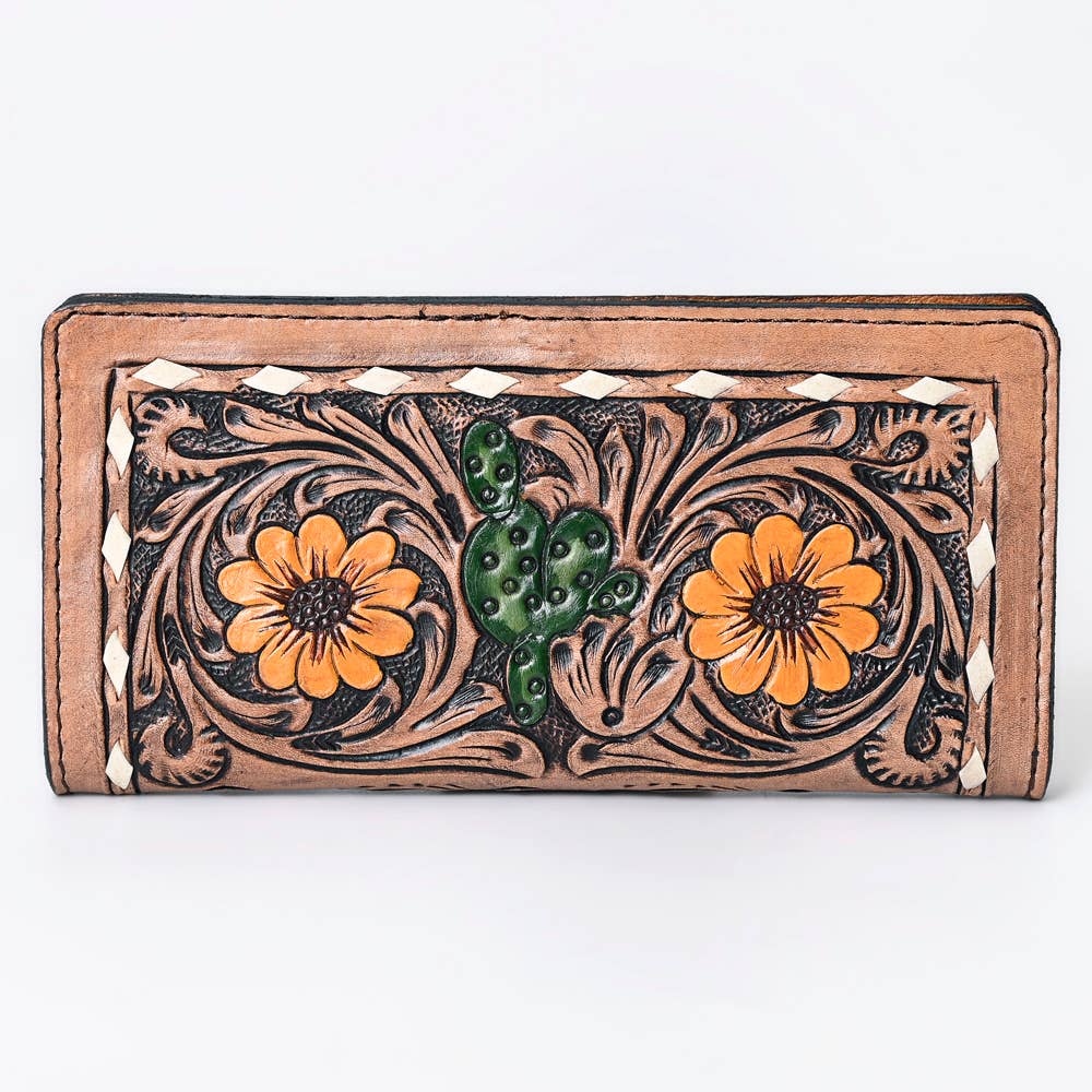 G201 WALLET Hand Tooled Leather women bag purse