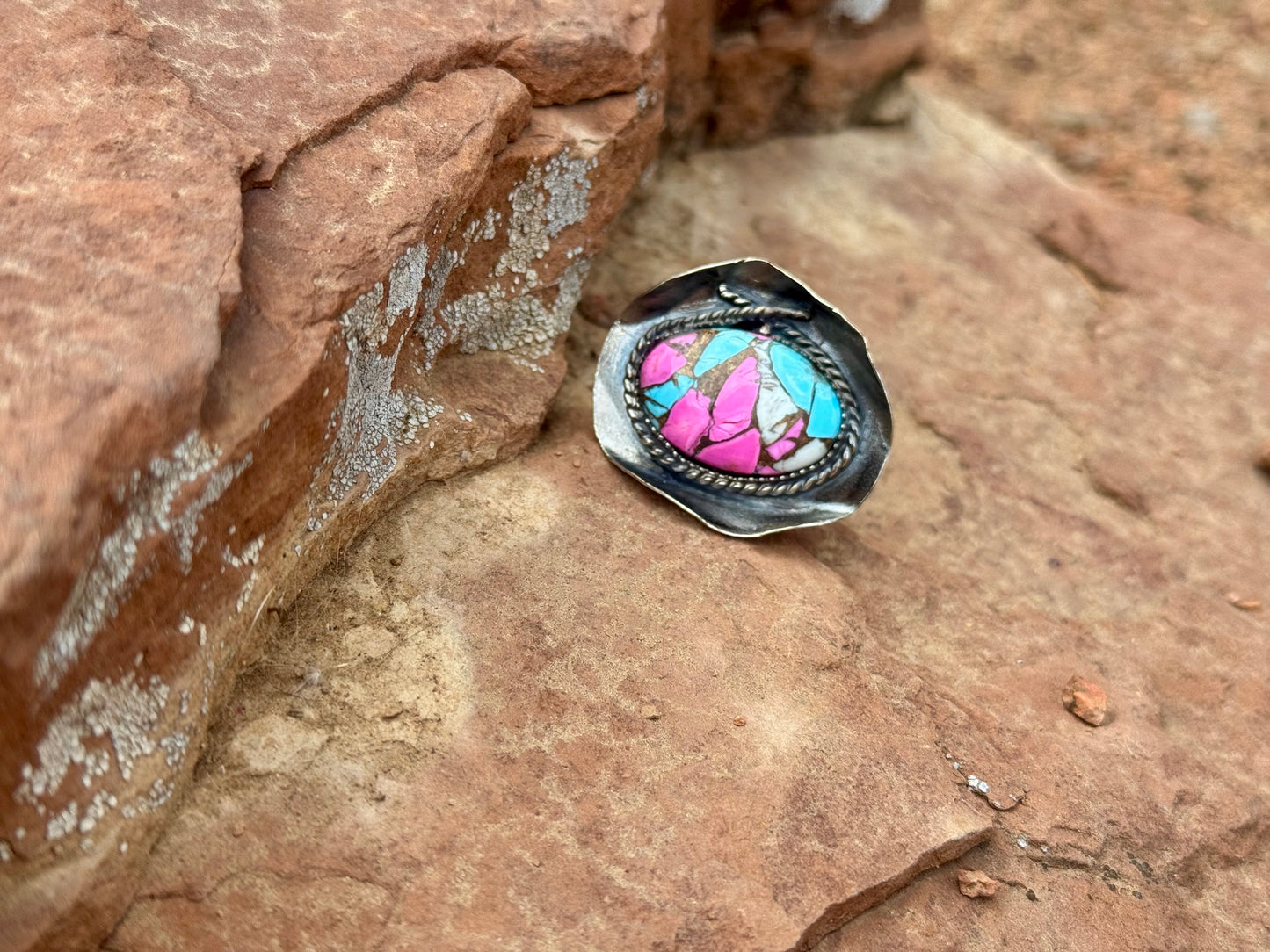 Cotton Candy Cowboy Hat Ring Size 6.5