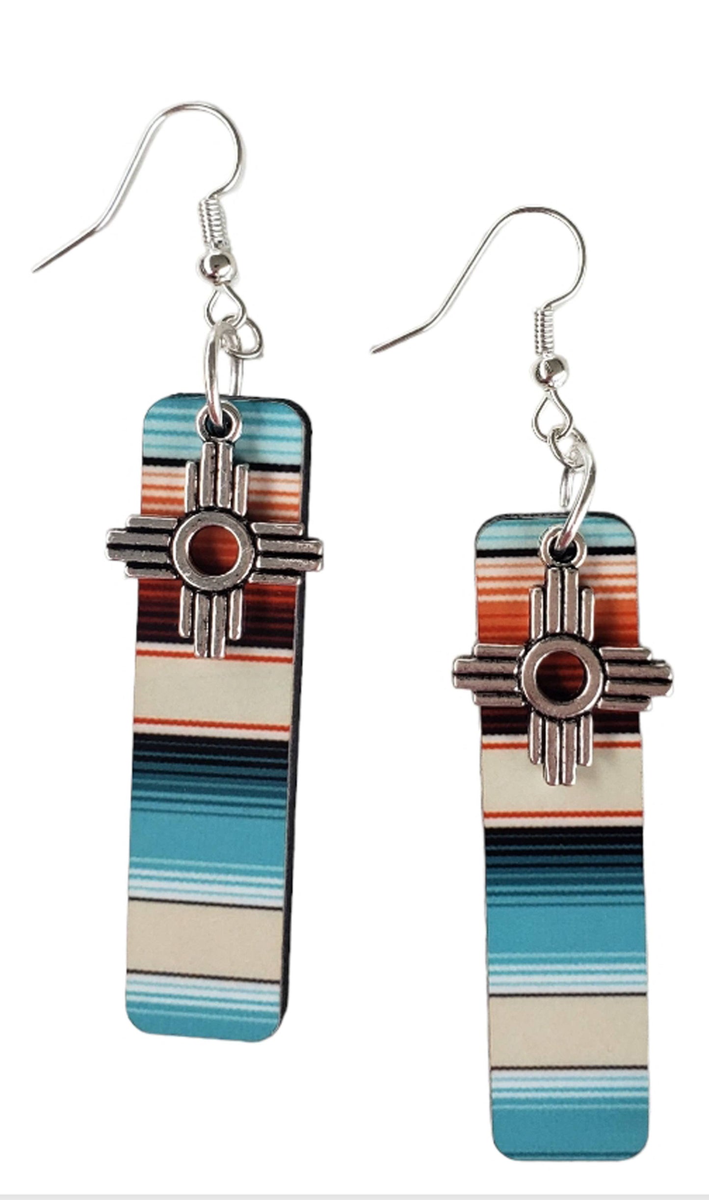 Zia Natural Serape Long Earrings
