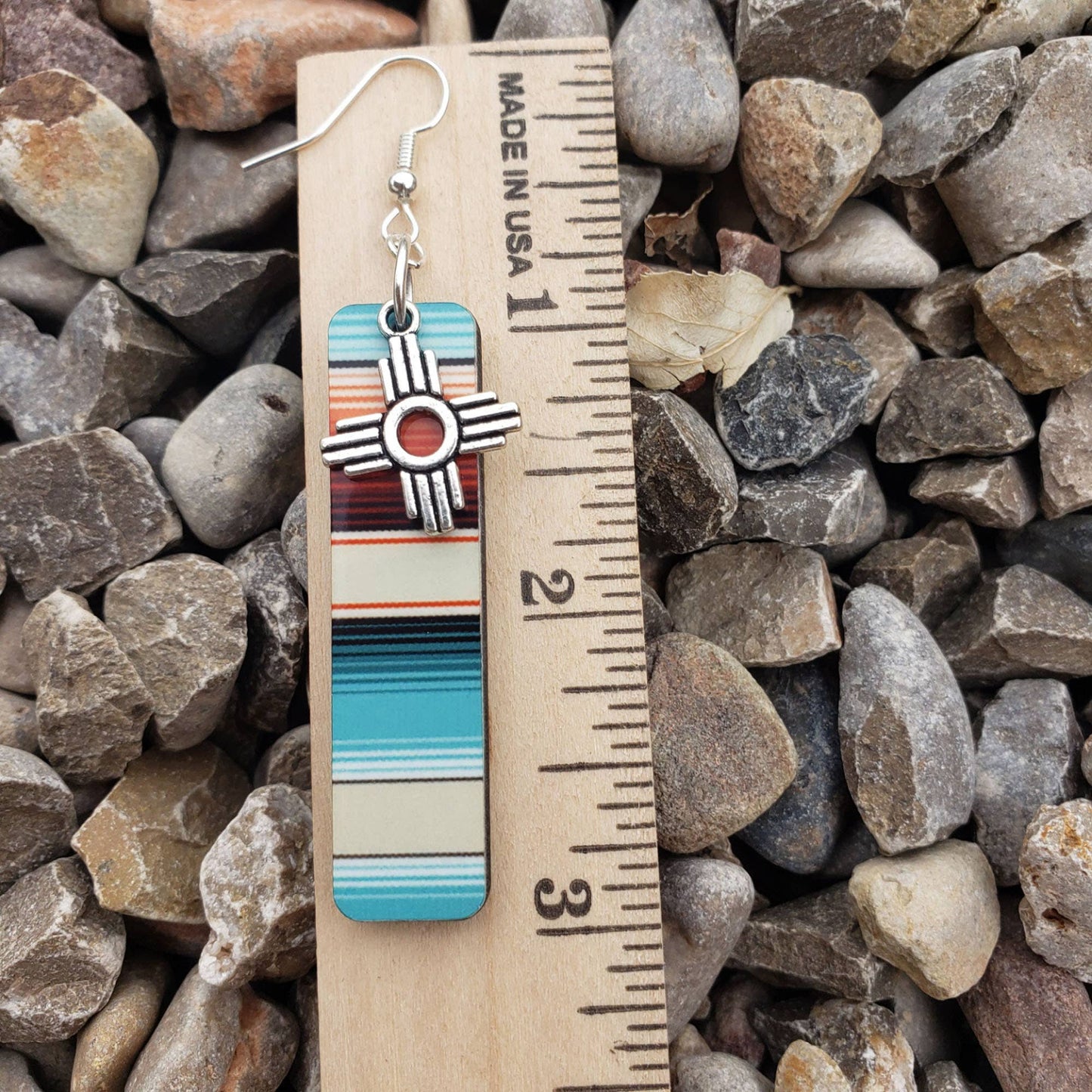 Zia Natural Serape Long Earrings