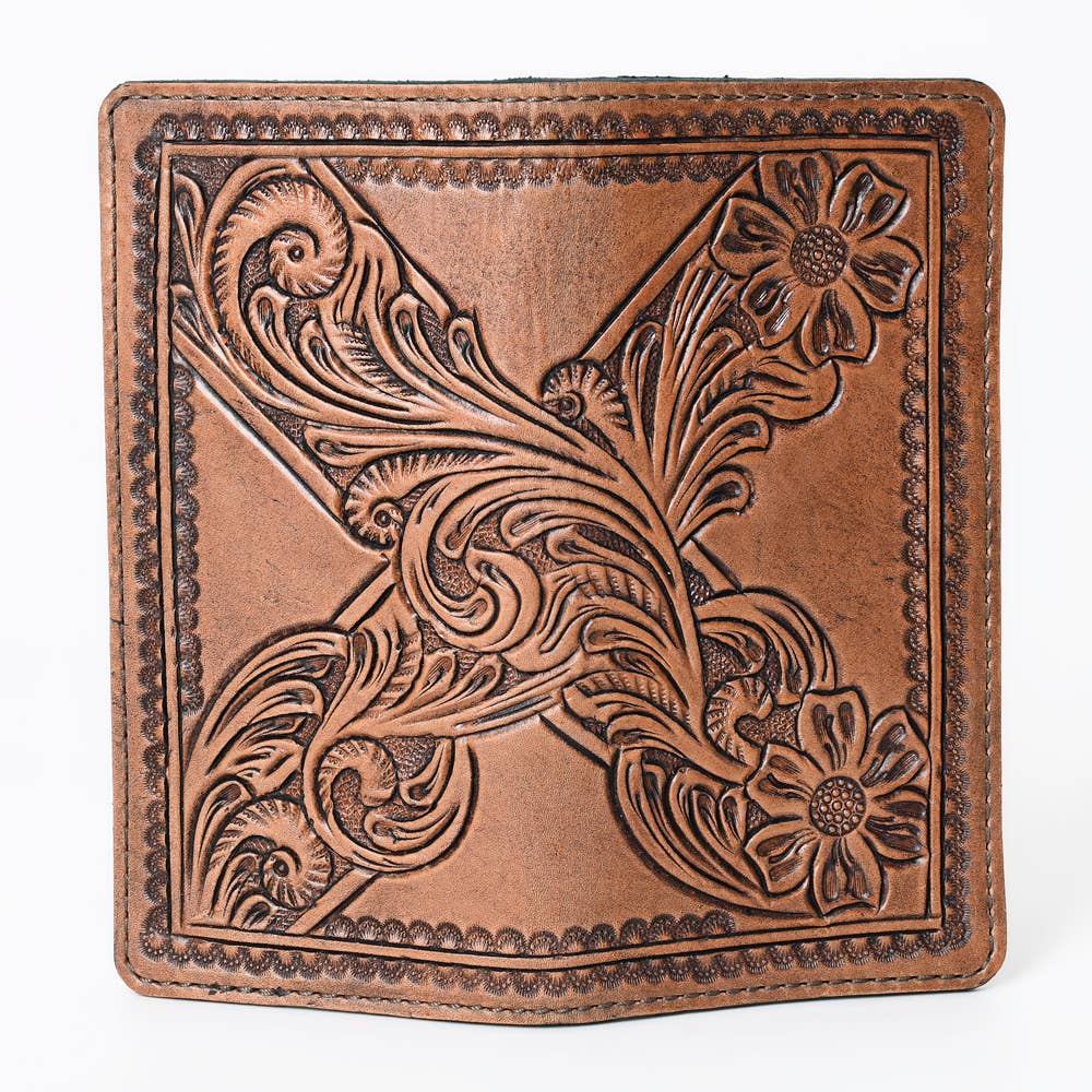 G215 WALLET Hand Tooled Leather women bag purse