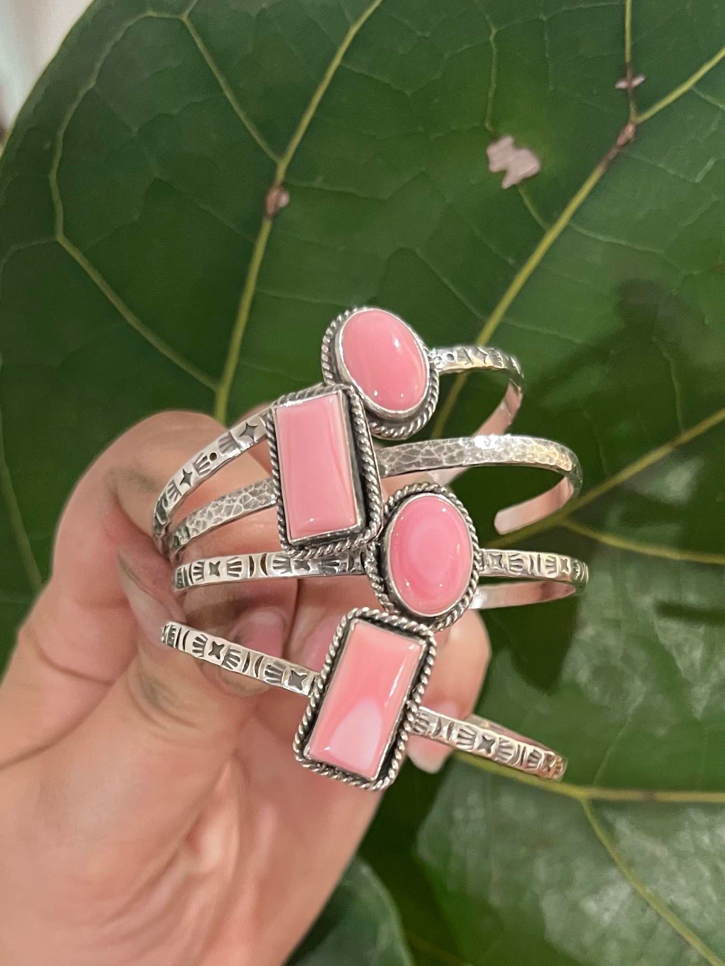 Pink Conch Sterling Silver Cuff