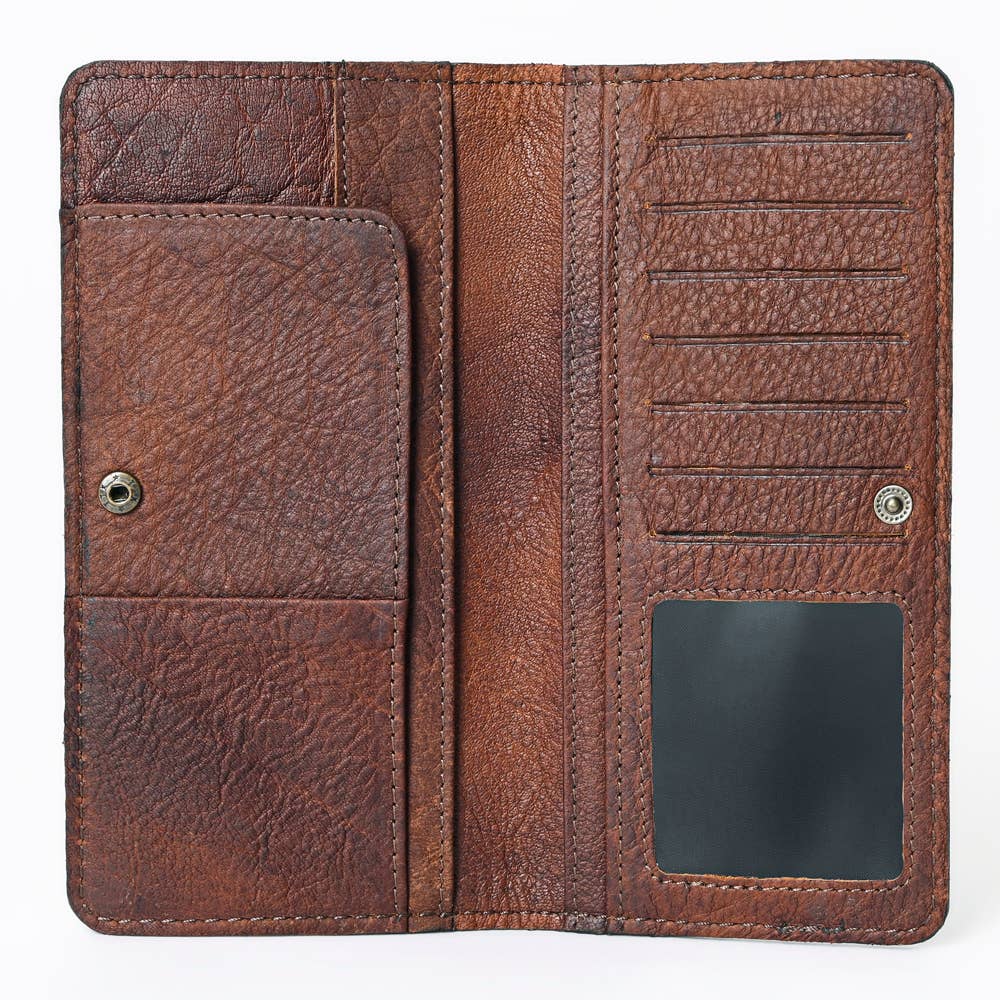 G215 WALLET Hand Tooled Leather women bag purse