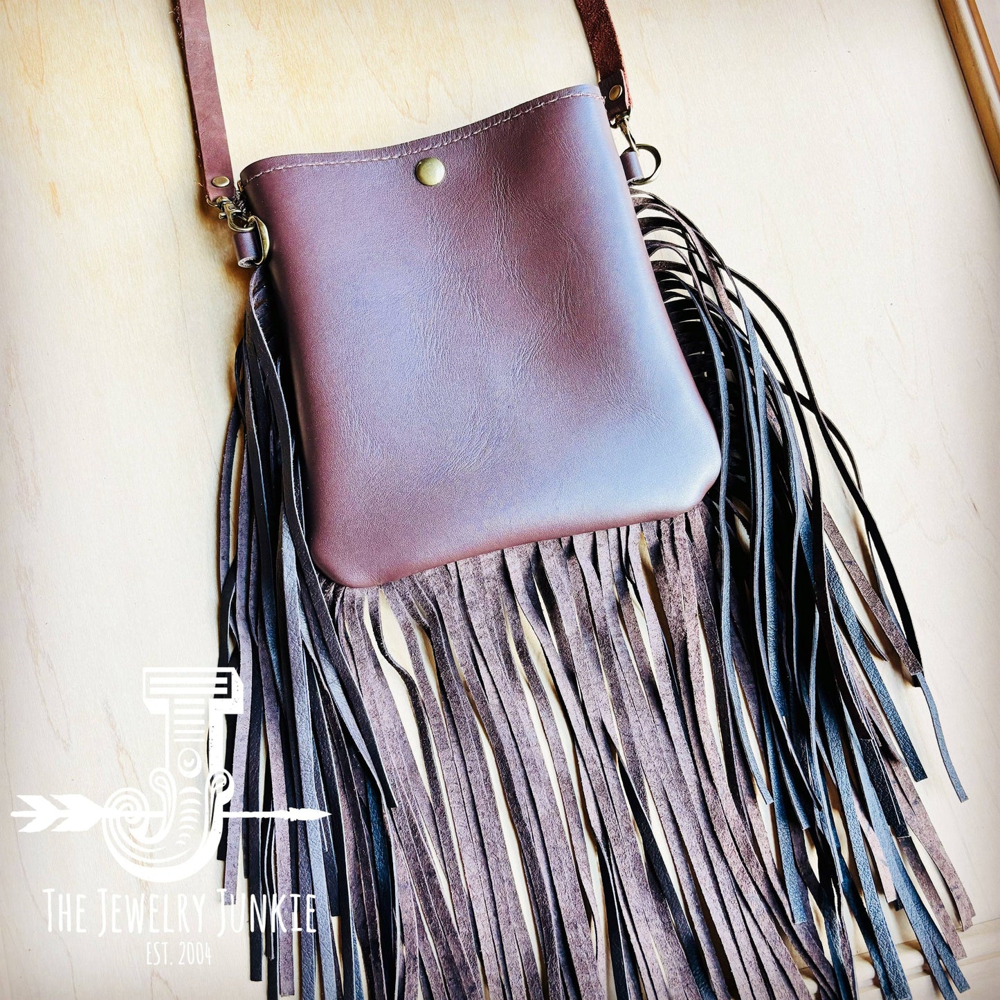**Small Crossbody Handbag w/ Turquoise Laredo Fringe