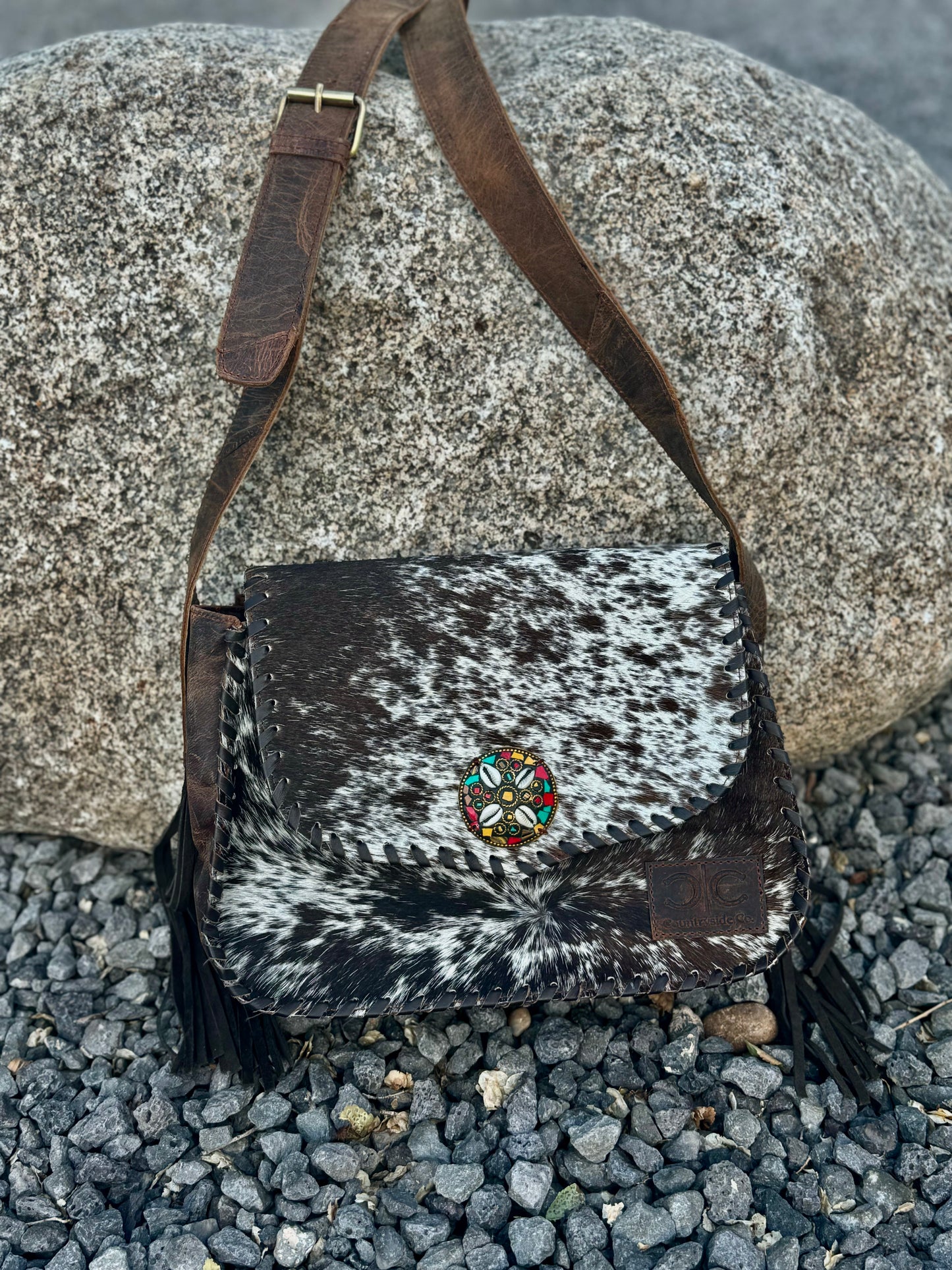 Cowhide and Leather Western Boho Purse