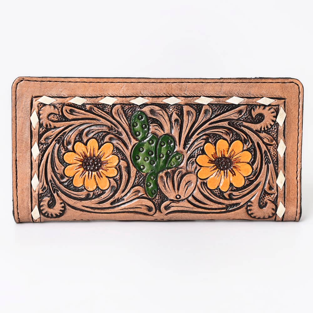 G201 WALLET Hand Tooled Leather women bag purse