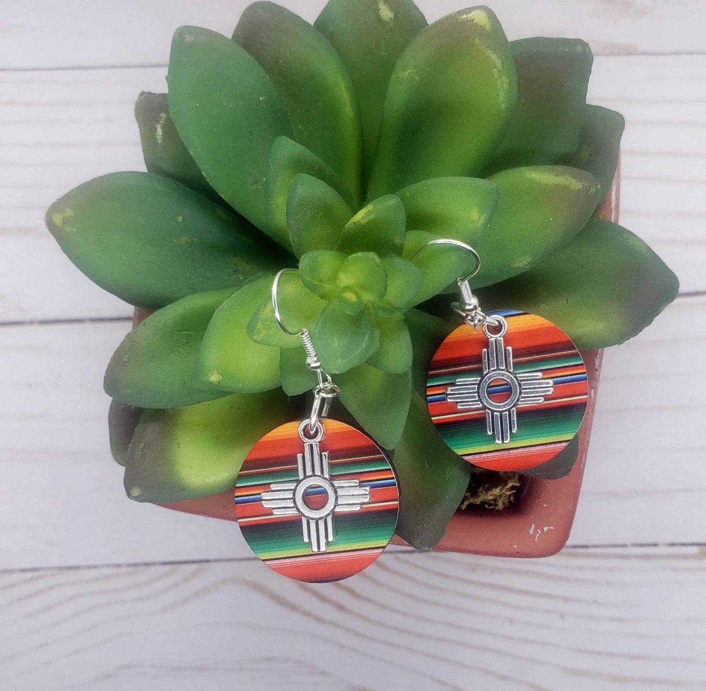 Zia Round Serape Earring