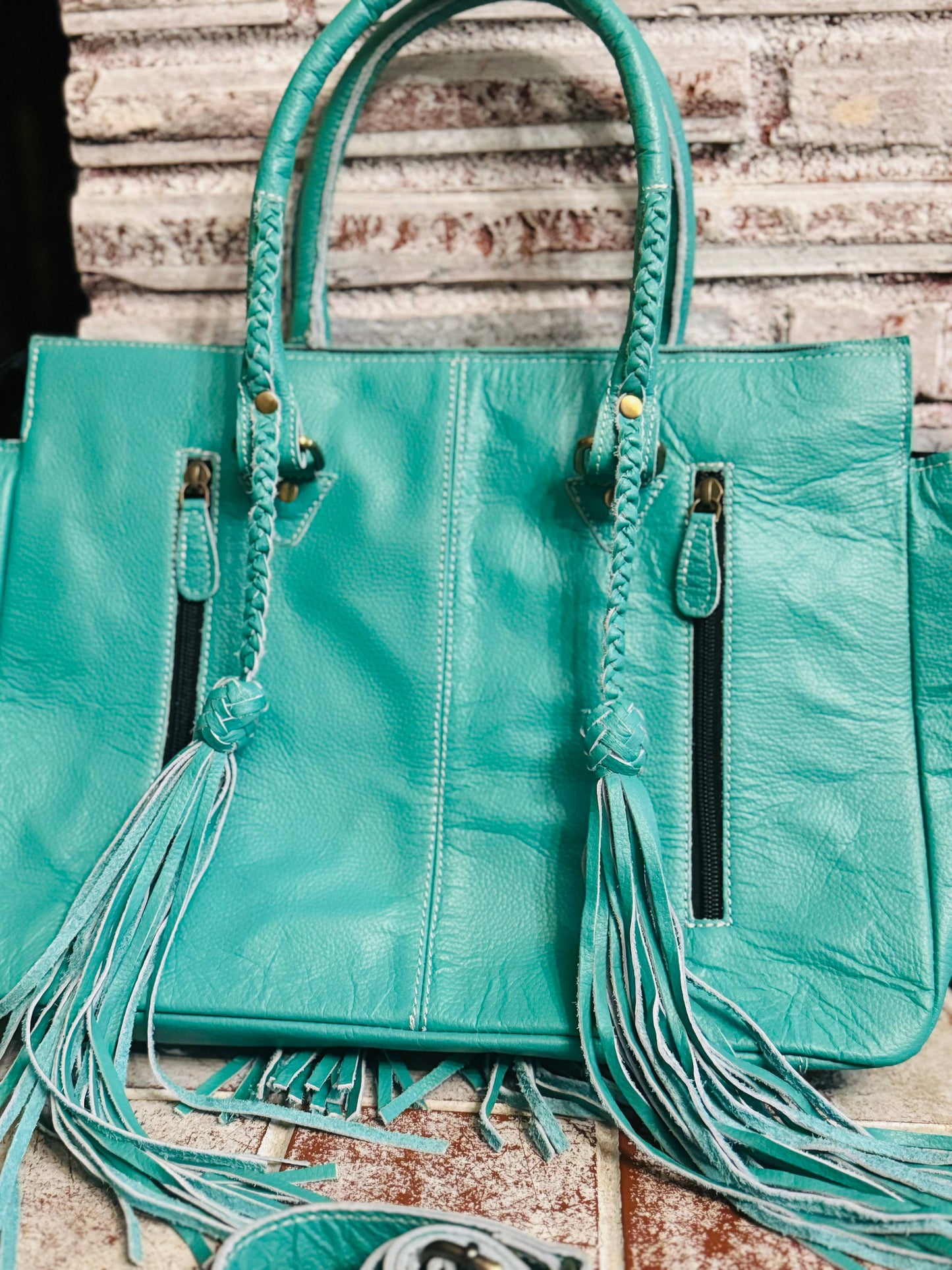 Tasseled cowgirl hide bag