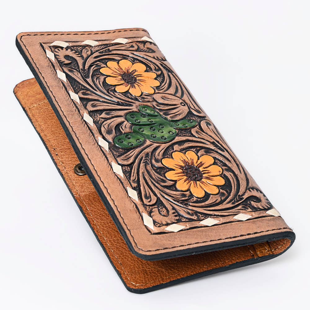 G201 WALLET Hand Tooled  Leather women bag purse