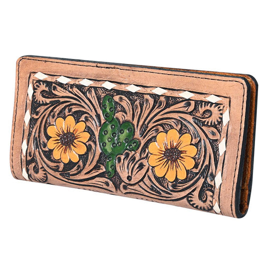 G201 WALLET Hand Tooled  Leather women bag purse