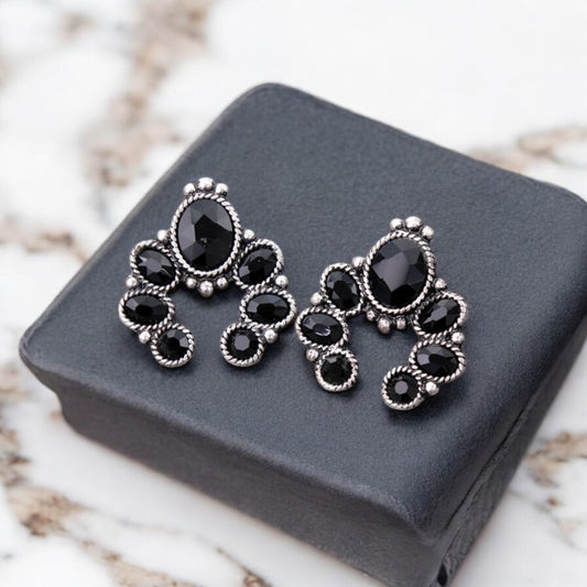 Western Squash Blossom Rhinestone Stud Earrings