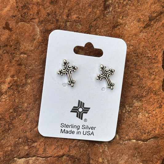 Sterling Silver Cross Stud