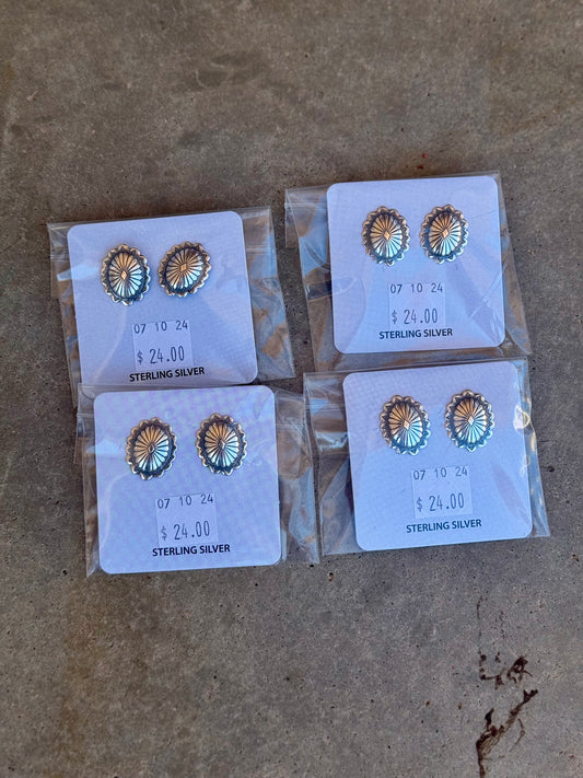 Sterling Silver Concho Stud
