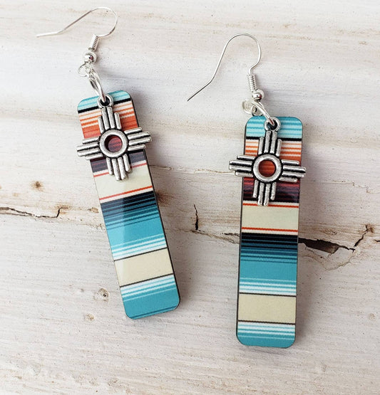 Zia Natural Serape Long Earrings