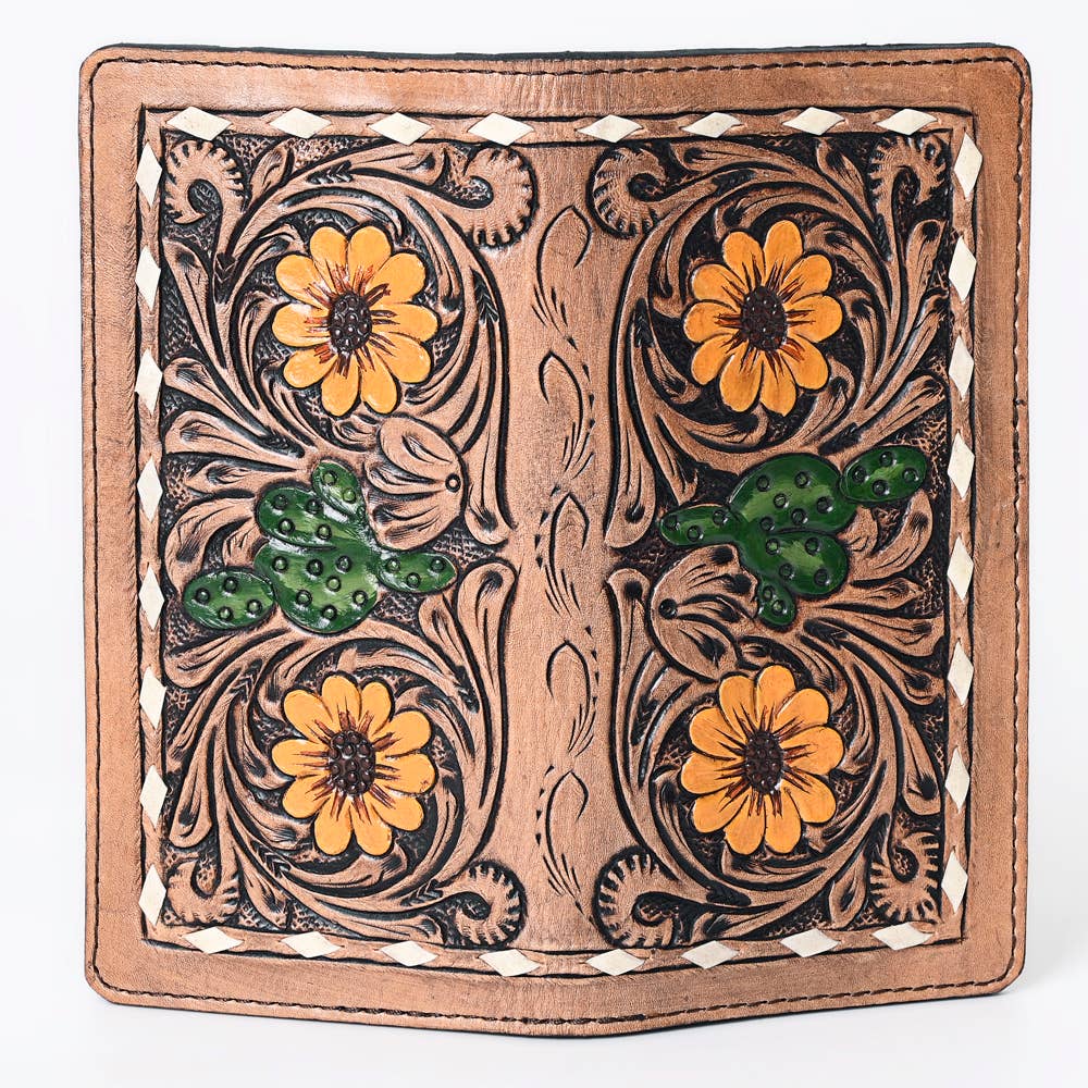 G201 WALLET Hand Tooled  Leather women bag purse
