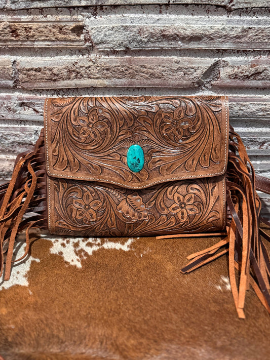 Fringe Tooled cowgirl