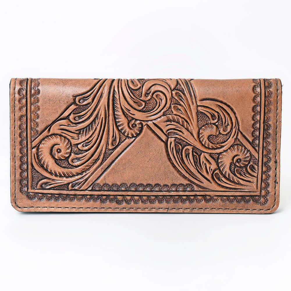 G215 WALLET Hand Tooled  Leather women bag purse